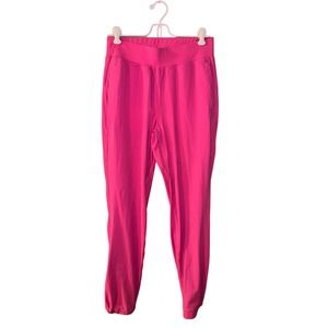 Womens Leggings Activewear‎ Pull-on Elastic Waist Ankle Zip Solid Pink Size 6